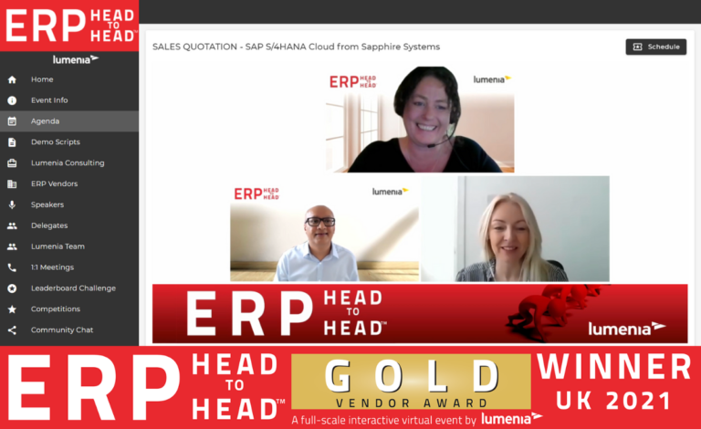 Sapphire winner of ERP HEADtoHEAD Best Vendor Demonstration UK 2021