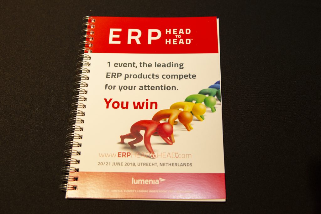 Event booklet at the Lumenia ERP HEADtoHEAD event, The Netherlands 2018
