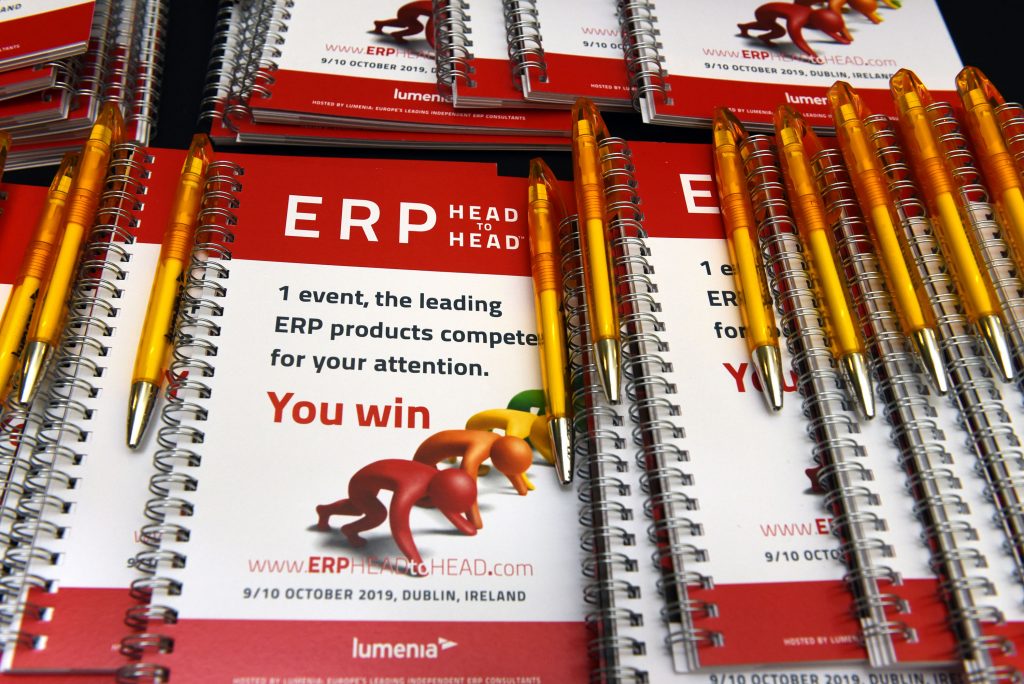 Event booklet for the Lumenia ERP HEADtoHEAD event, Ireland 2019