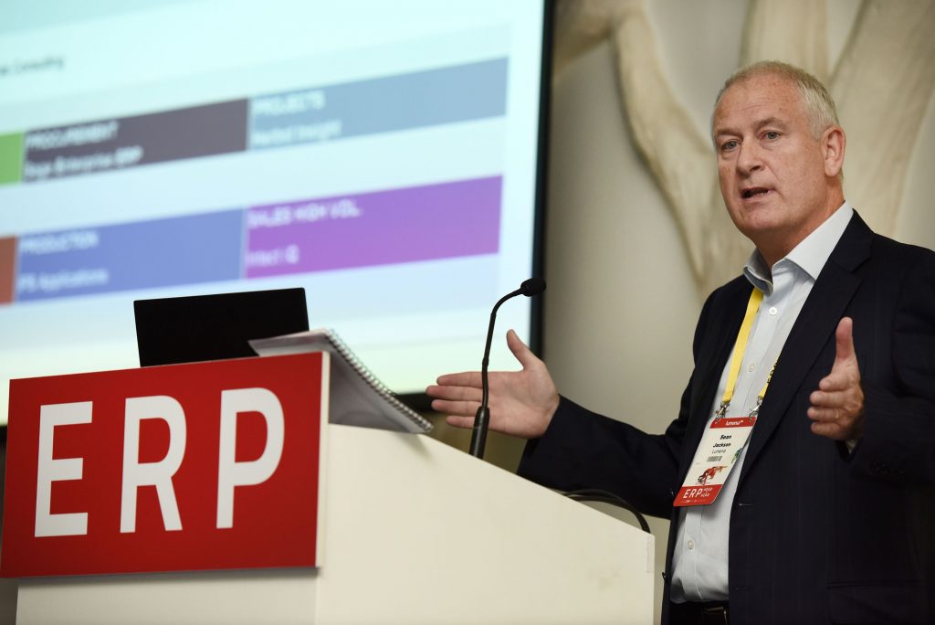 Sean Jackson of Lumenia at the Lumenia ERP HEADtoHEAD event, Ireland 2018